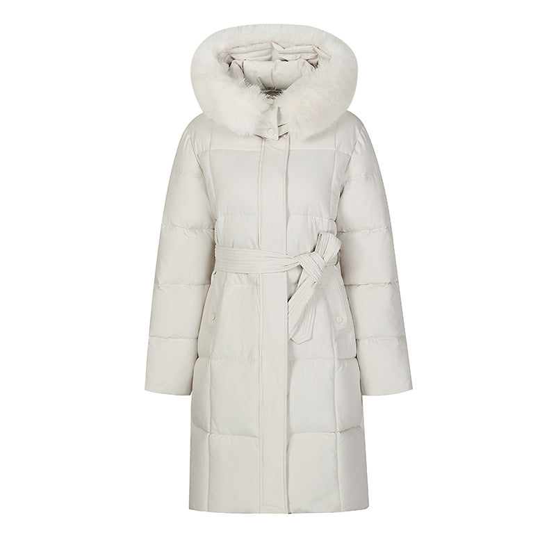 Big Fur Collar Women's Mid-length Winter Loose Korean Style Padded Down Jacket