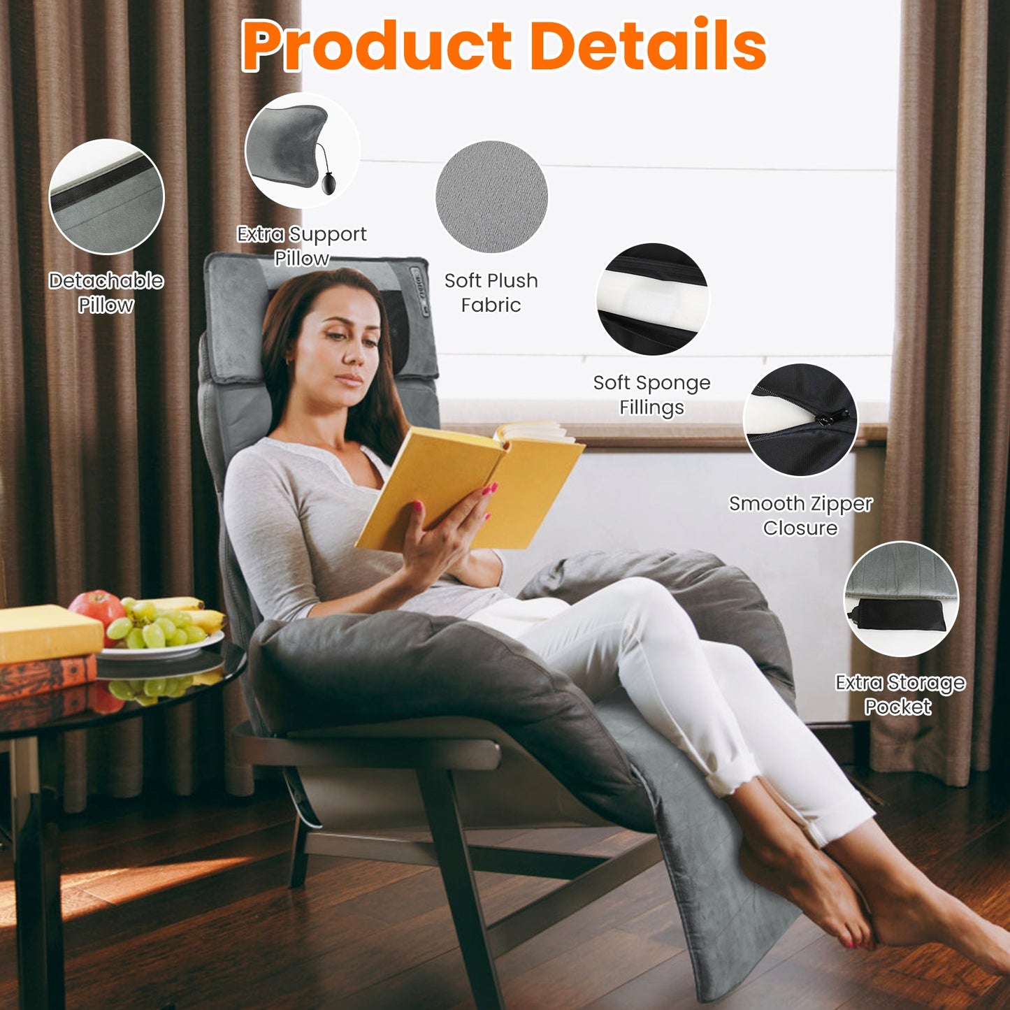 1Set Upgrade Type Full Body Electric Massage Mat With Heat Vibration Massage Pad Cushion Back Massage Mattress Chair Pad With Neck Massage Pillow With 10 Vibration Motors Timer For Valentines Day Gift