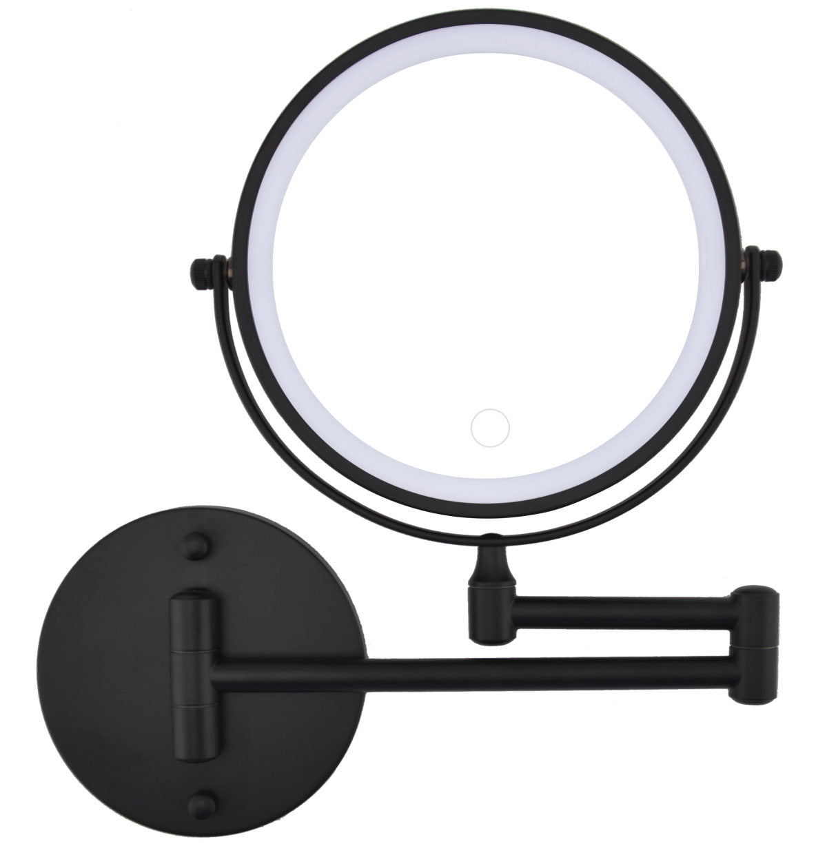Rechargeable Wall Mounted Makeup Mirror 8  Magnifying Mirror With Lights Double-Sided 1X 10  360 Rotation Extension Bathroom Shaving Mirror With Foldable Arm