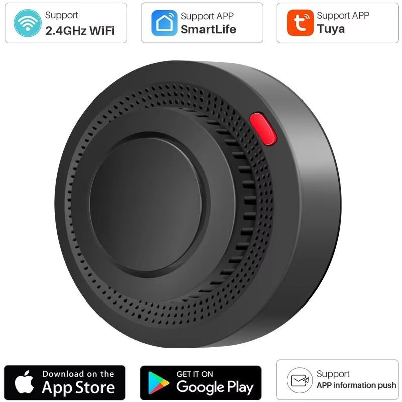 Graffiti Smoke Feeling WiFi Smart Home Black Smoke Alarm Detector