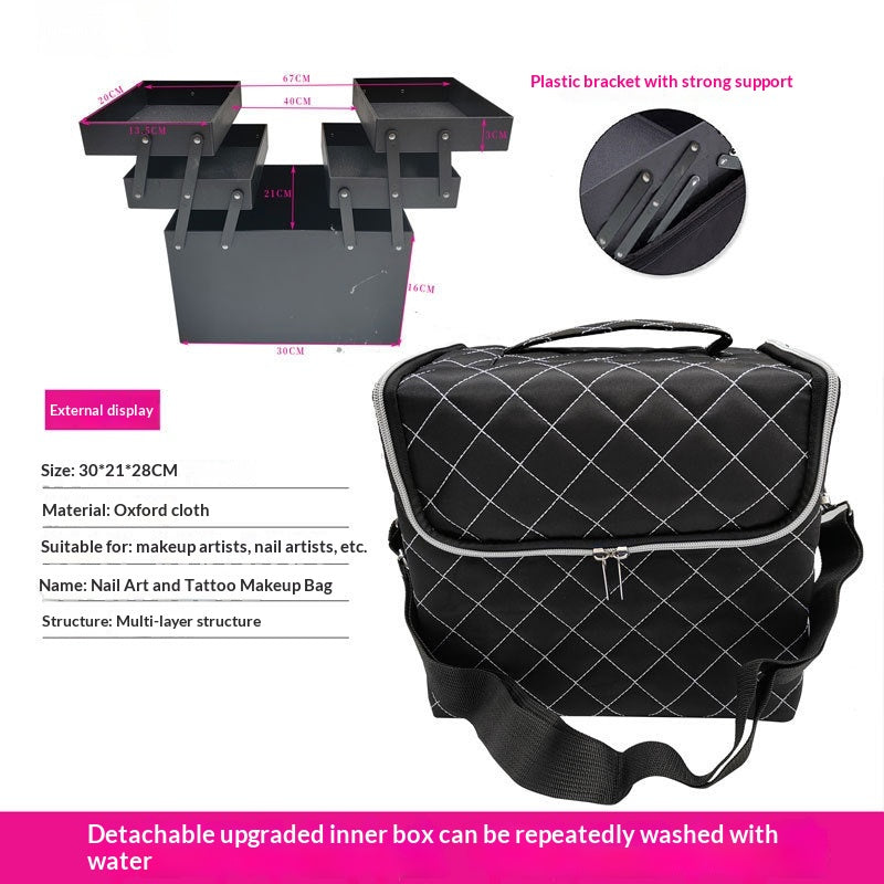 Foldable Cosmetic Bag Large-capacity Portable Makeup Case