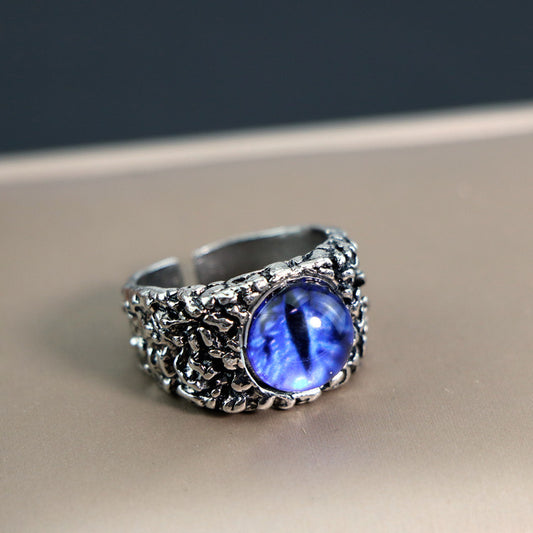 Retro Cool Men's Metal Rings, Unique Geometric Totem Styling, Adjustable Open Band