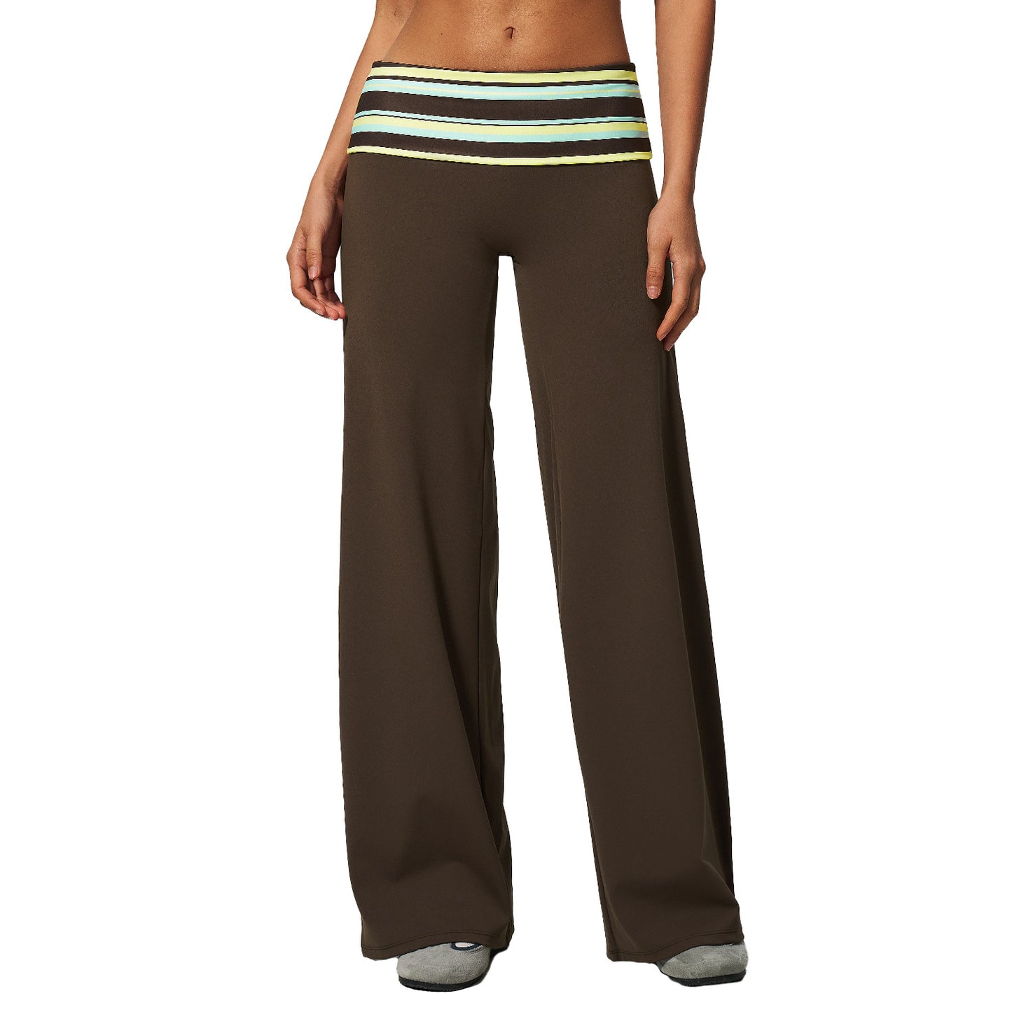 Folding-waist Fitness High-rise Tummy-control Yoga Pants