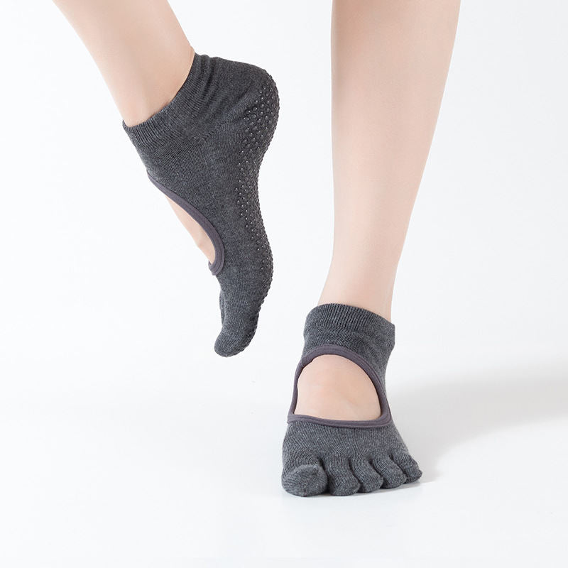 Full Toe Backless Yoga Women's Five Fingered Socks