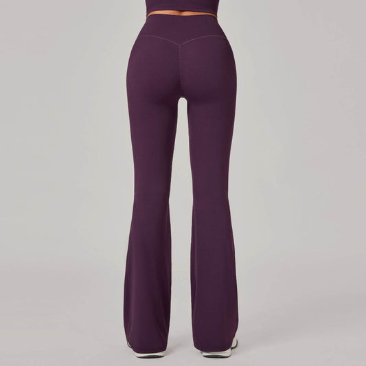 European And American Style Hidden Pleat Flared Yoga Pants For Women