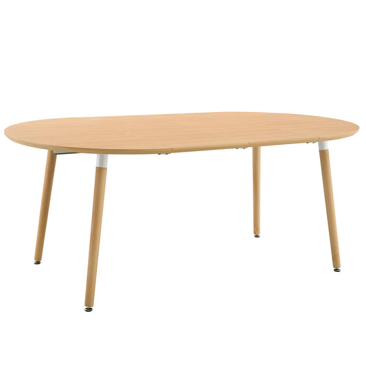With A Clever Retractable Mechanism, The Wood Grain MDF Table Top And Light Wood Legs And Has A Smooth And Delicate Surface.The Unique Look Creates The Sleek Silhouette Of A Modern Home.