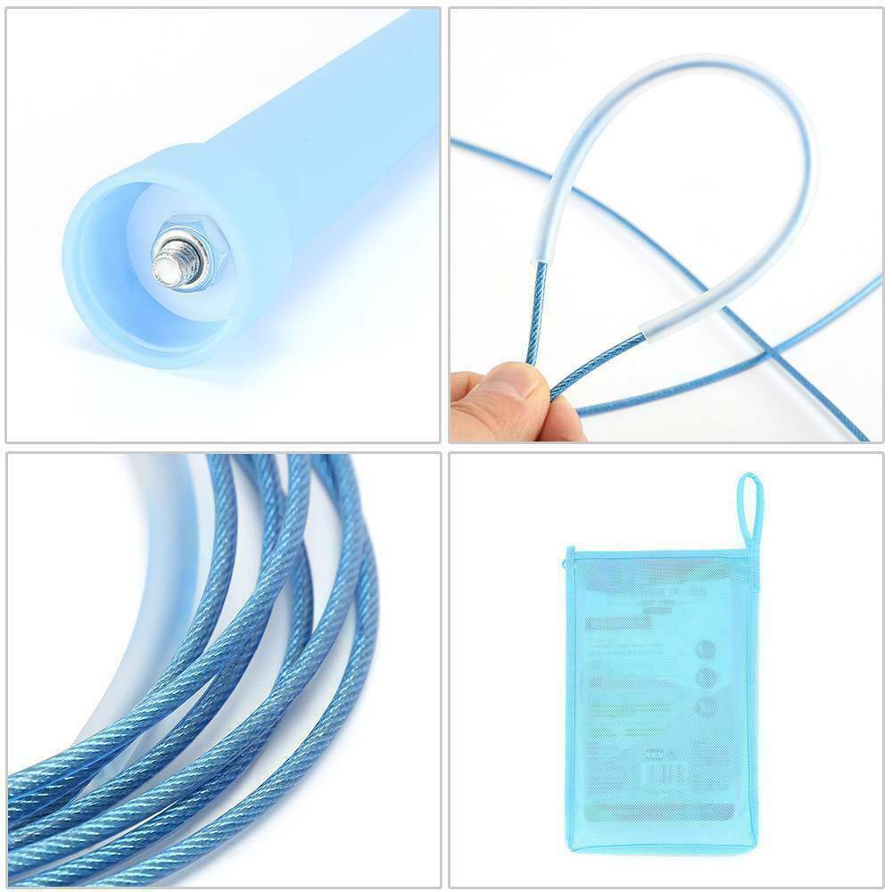 Jumping MMA Boxing Speed Cardio Gym Exercise Fitness Skipping Rope 3 M PVC-blue