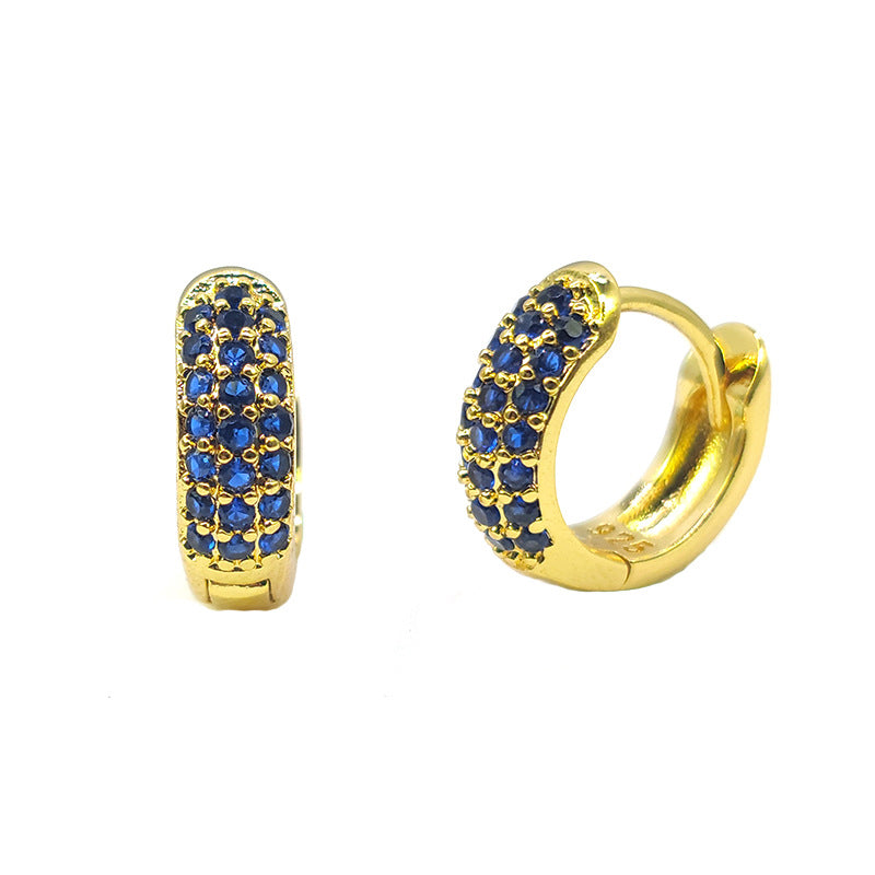 Color Zircon Ear Studs Popular Fashion Best-seller