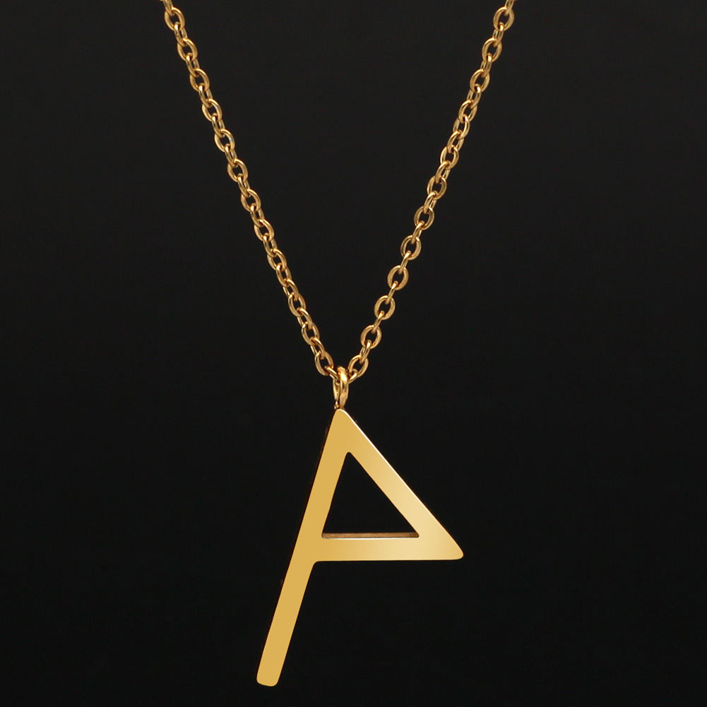 Viking Culture Series Personalized 24 Runes Stainless Steel Gold Pendant Accessories