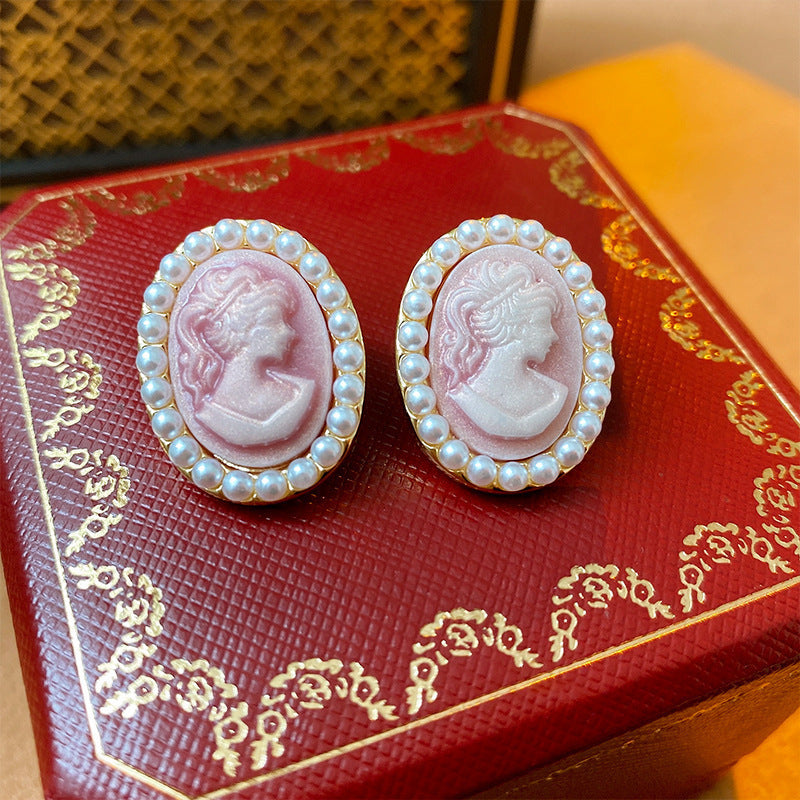 Elegant Vintage Medieval Earrings For Women Niche Premium Studs Retro Jewelry