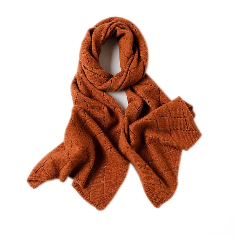 Women's Wool Short Korean-style Versatile Knitted Hollow Scarf