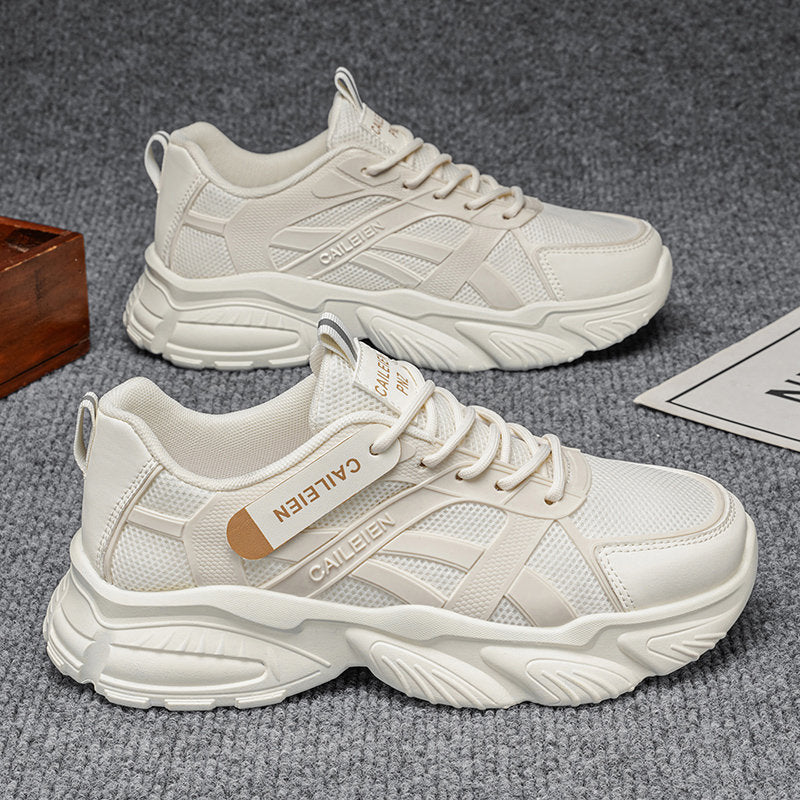New Men's Breathable Mesh Sneakers, Trendy Versatile Anti-slip Chunky Sole Casual Dad Shoes For Men