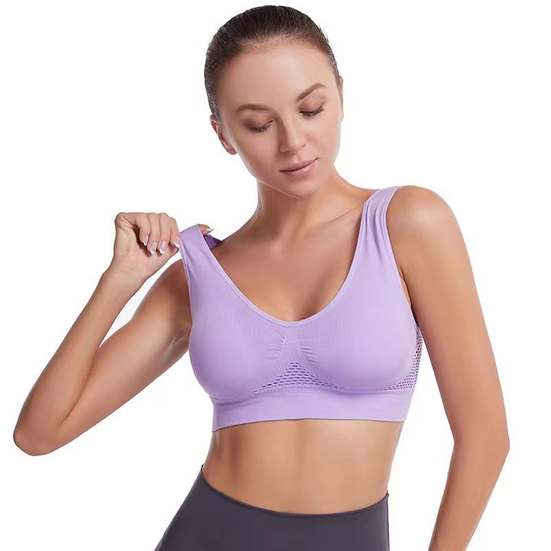 Mesh Hollow-out Breathable Hole Sports Bra Cross-border Yoga Running Exercise Underwear
