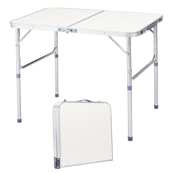 90 X 60 X 70cm Home Use Aluminum Alloy Folding Table White