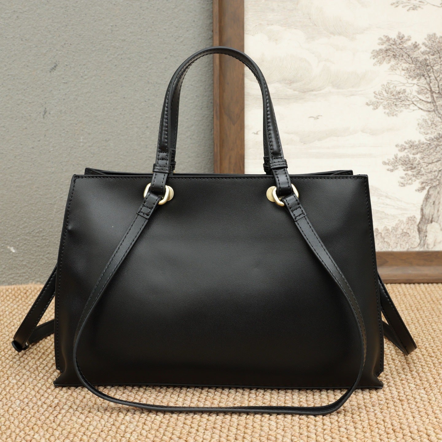 Genuine Leather Women's Bag, Versatile First-Layer Cowhide Underarm Bag, Light Luxury Simple Commuter Fashion Handheld Crossbody Tote