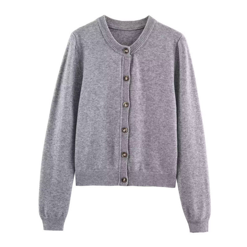 Womens Fashion Casual Loose-fit Single-breasted Long-sleeve