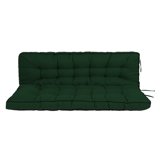 Outdoor Swing Cushions 55 Inch,Waterproof 4in Thick Porch Swing Cushion Replacement With Backrest And Ties,Comfortable 2-3 Seat Pation Swing Pad For Backyard,Garden,Lawn,Outdoor Furniture Dark Green