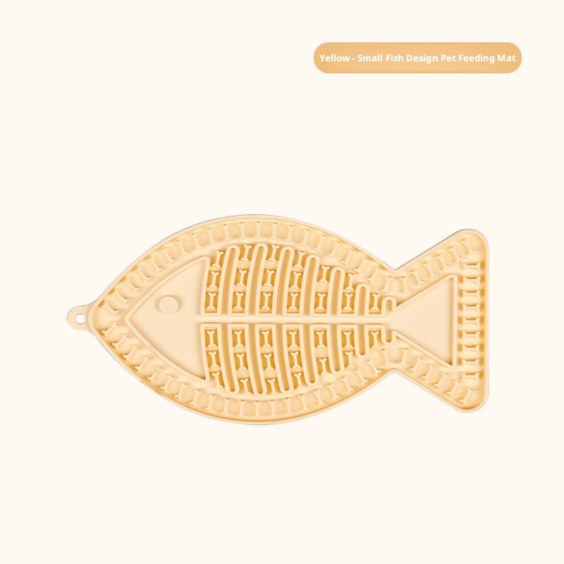 Cat Lick Mat Slow Feeder Fish Shape Food Grade Silicone