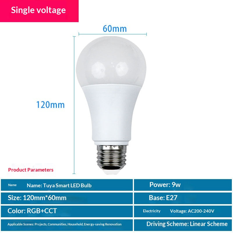 LED Smart Color-changing Bulb With E27 Screw Baseinternet-famous Multi-color Mood-boosting RGB Light