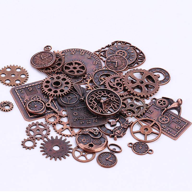 Retro Plated Metal Mixed-Style Punk Gear Clock Jewelry Accessories