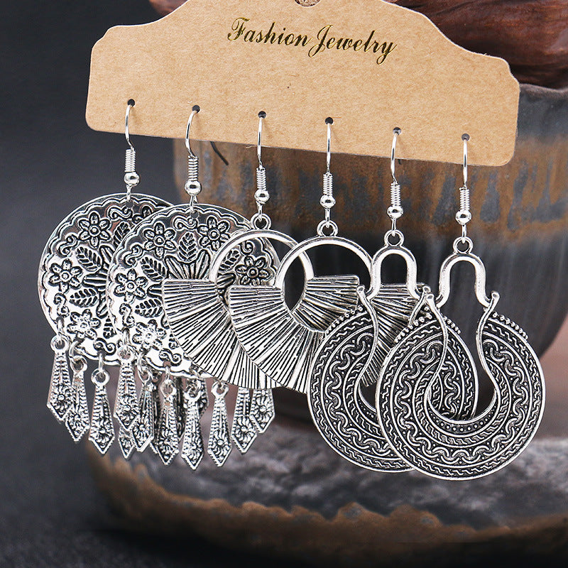 Fashion Metal Earrings Baroque Personal Accessories Retro Matte