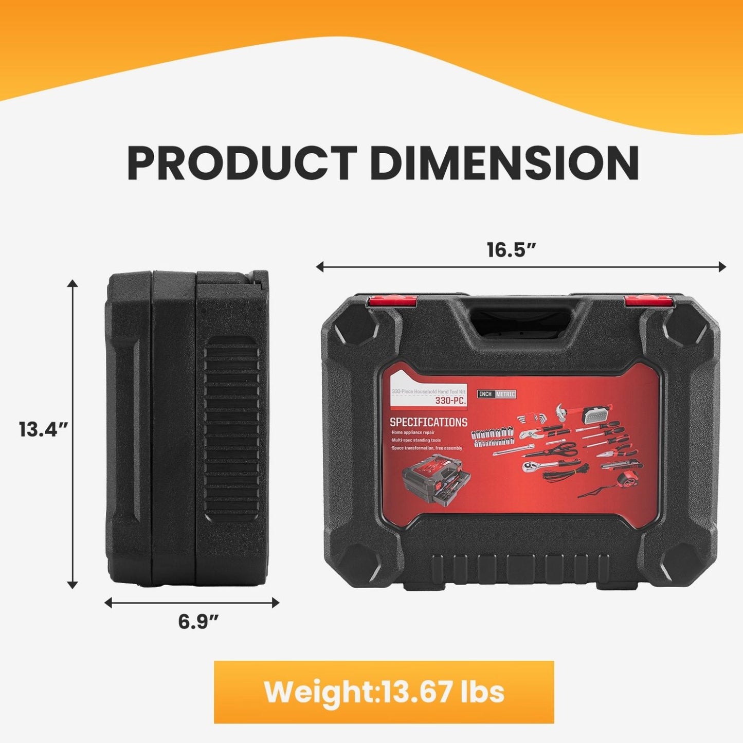 Home And Auto Repair Tool Kit, With Drawer Storage Toolbox, Complete Tool Set For Daily Use