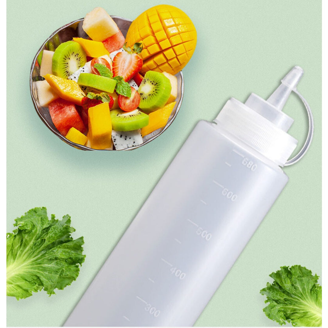 8 Pack Plastic Squeeze Sauce Bottles Kitchen Condiment Dispenser 500ml