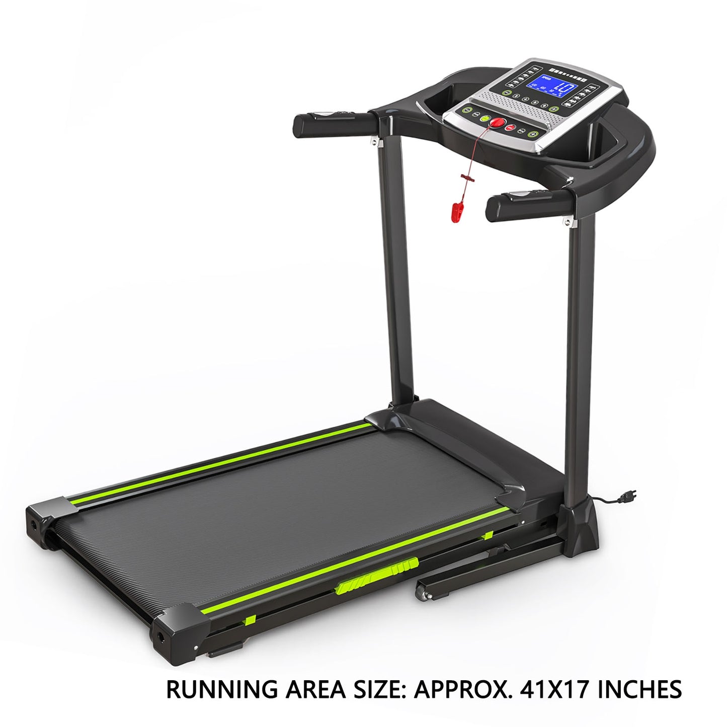 3.5  Portable Foldable Treadmill With Handles  Slope Home Walking Running Treadmill 0.5-7.5 MPH 330 Lb Weight Capacity