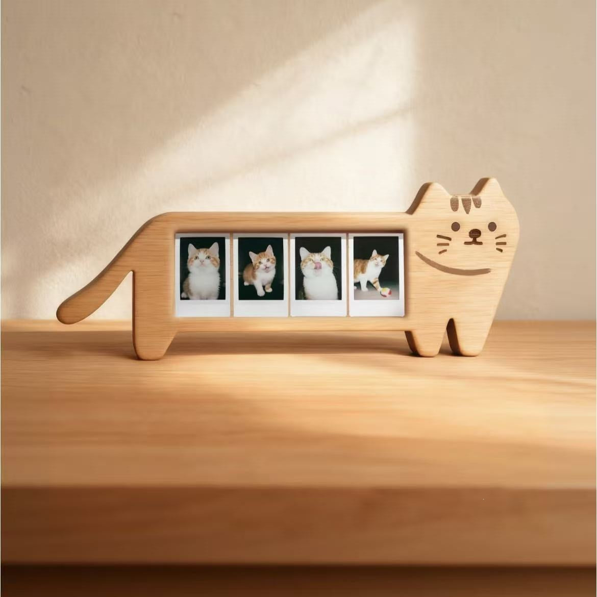 Cute Kitten Wooden Photo Frame For Capturing Seasonal Snapshots