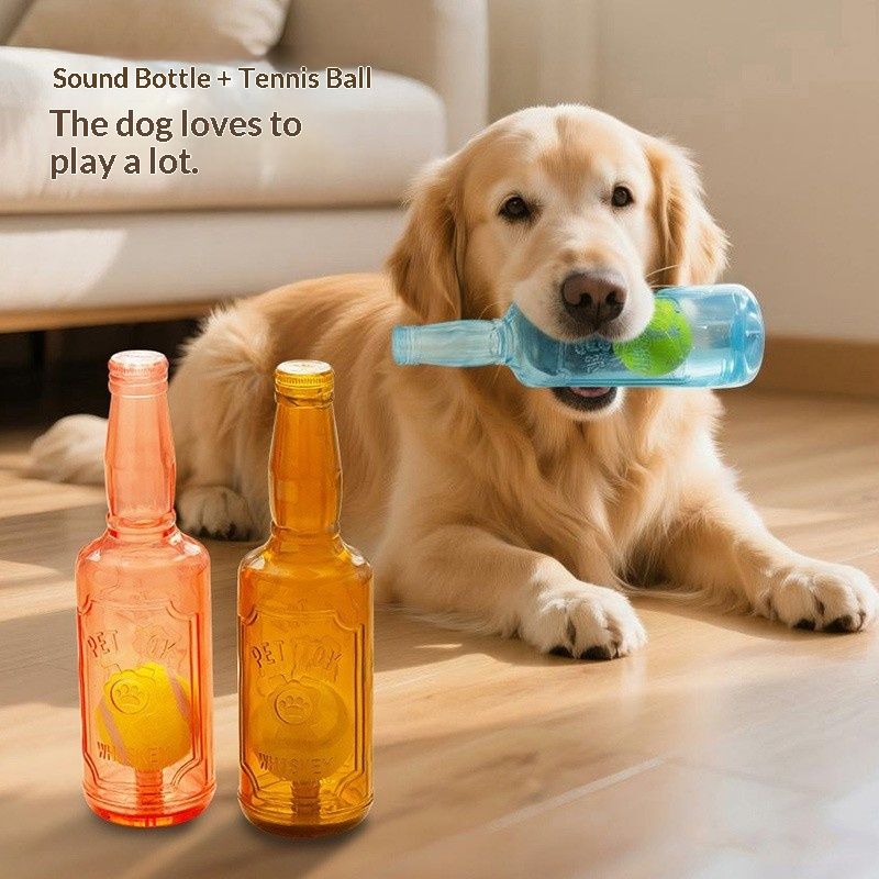 Pet Interactive Dog-Sounding Tennis Ball Bottle