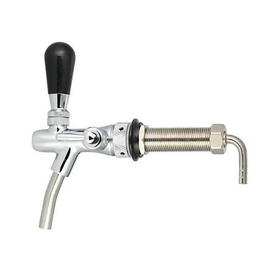 Adjustable Flow Control Chrome Draft Beer-faucet Tap G5/8 Shank Long Stem Home Brew Keg Tap