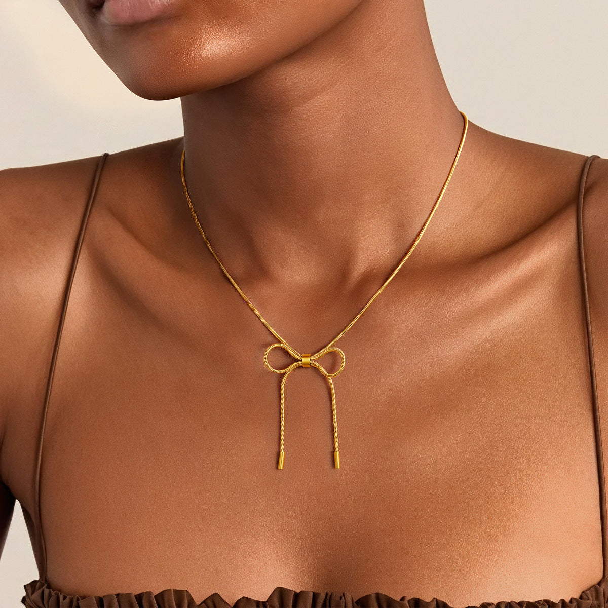 Best Selling European American Jewelry, Niche Bow Design Necklace Inlaid Pearls, Elegant Versatile Clavicle Chain For Women