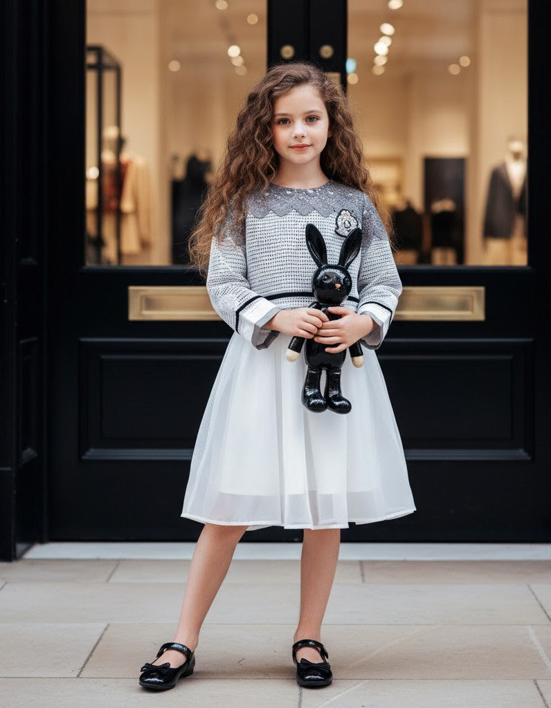 Girls Fashion Loose Fit Top & Dress Set Two-Piece Outfit - Spring