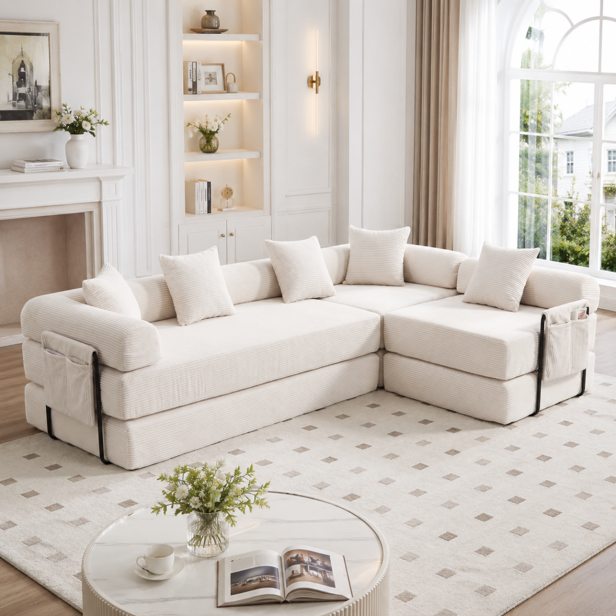 Cosy Family Sofa With Storage Space & Modular Function  Vacuum-packed For Effortless Assembly, Freely Combinable Modules And Pet-friendly. Perfect For Relaxing Moments. Beige