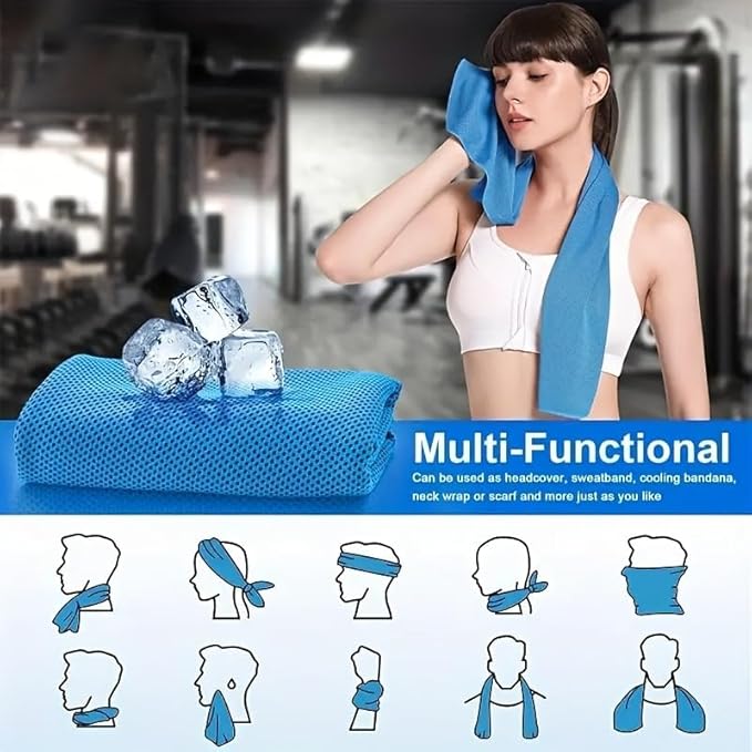 Cooling Sports Towel  Quick-Dry, Sweat Absorbing, Ice Cold Fabric For Outdoor Fitness, Yoga, And Gym Workouts