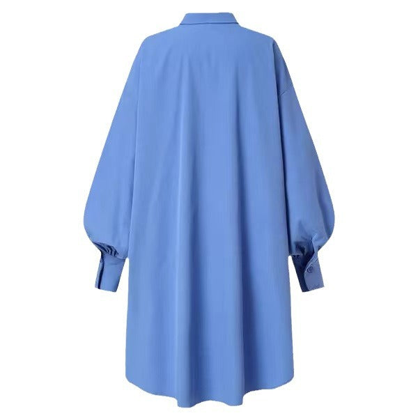 Womens Fashion Plus-Size Lapel Loose-Fit Shirt