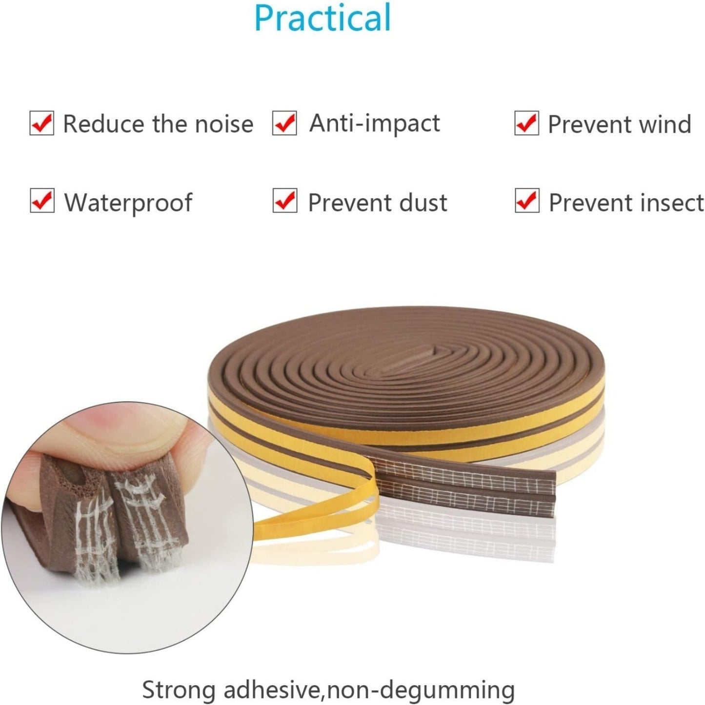 3 Rolls Of Sealing Tape, 4 Meters Each, With A Blue Measuring Tape Roll For Household Use—Accessories Set
