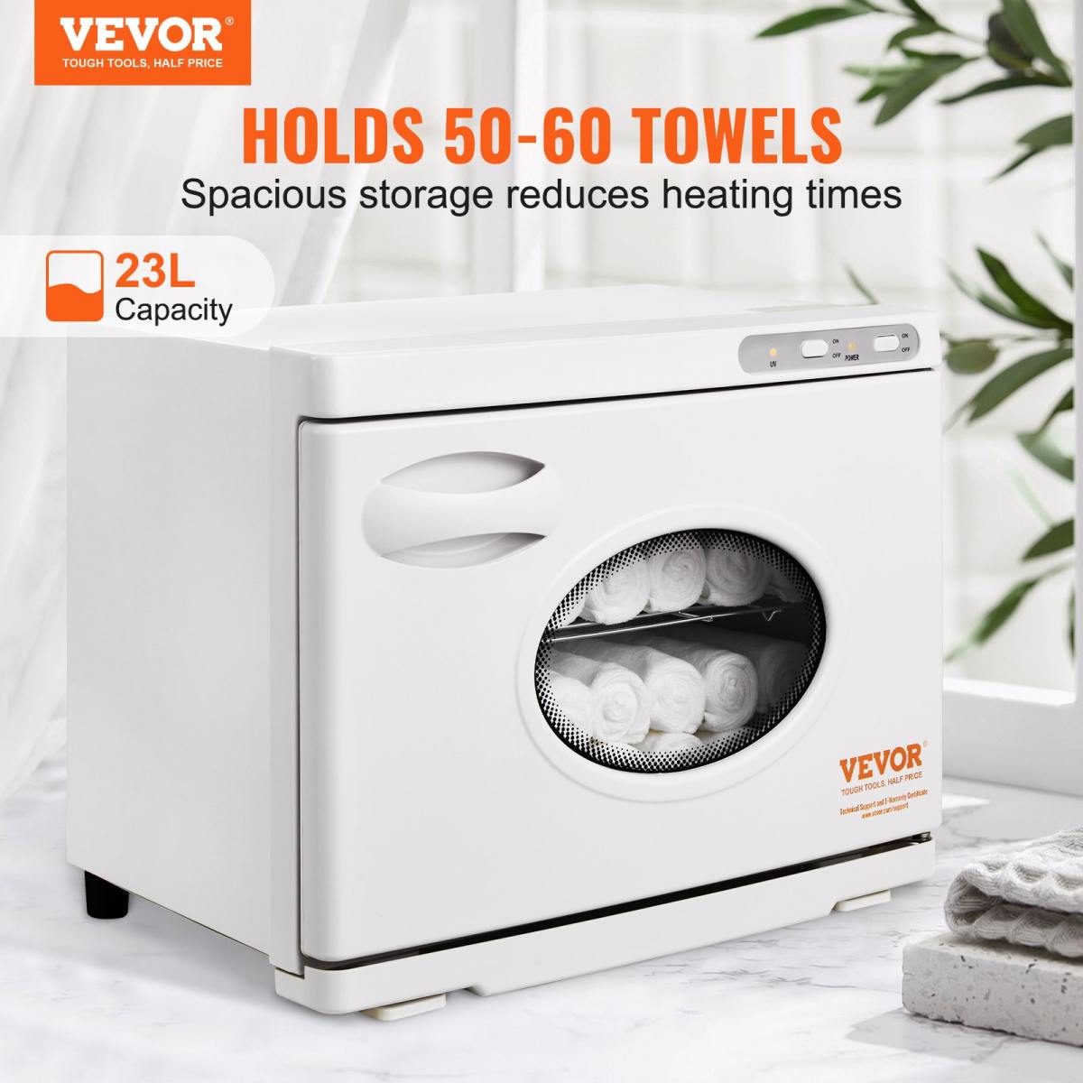 Hot Towel Warmer，23L Large Capacity Spa Hot Towel Warmers With See Through Window, 2 Stainless Steel Racks, Holds Up 50-60 Towels, 2-in-1 All-round Heating For Facials, SPA, Massage, Salon