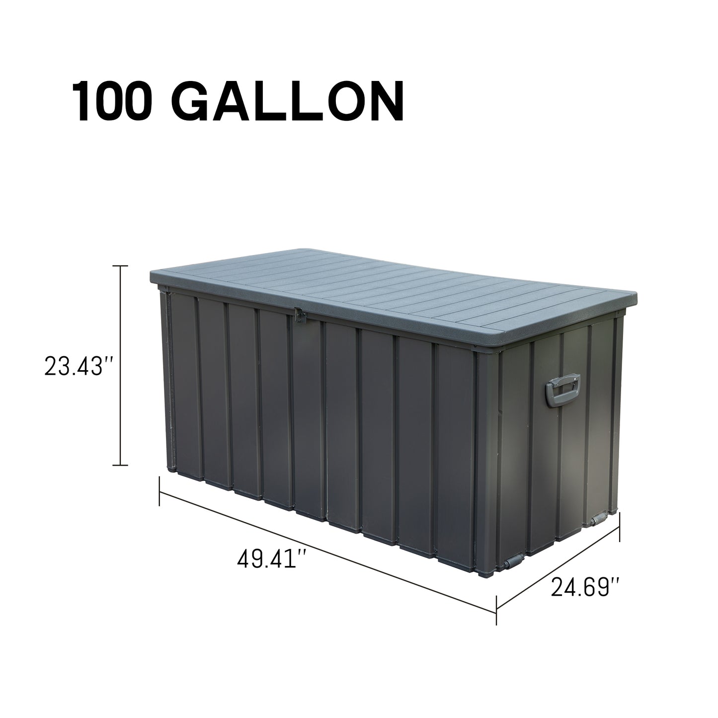 Gallon Outdoor Storage Deck Box Waterproof, Large Patio Storage Bin For Outside Cushions, Throw Pillows, Garden Tools, Lockable   Dark Gray