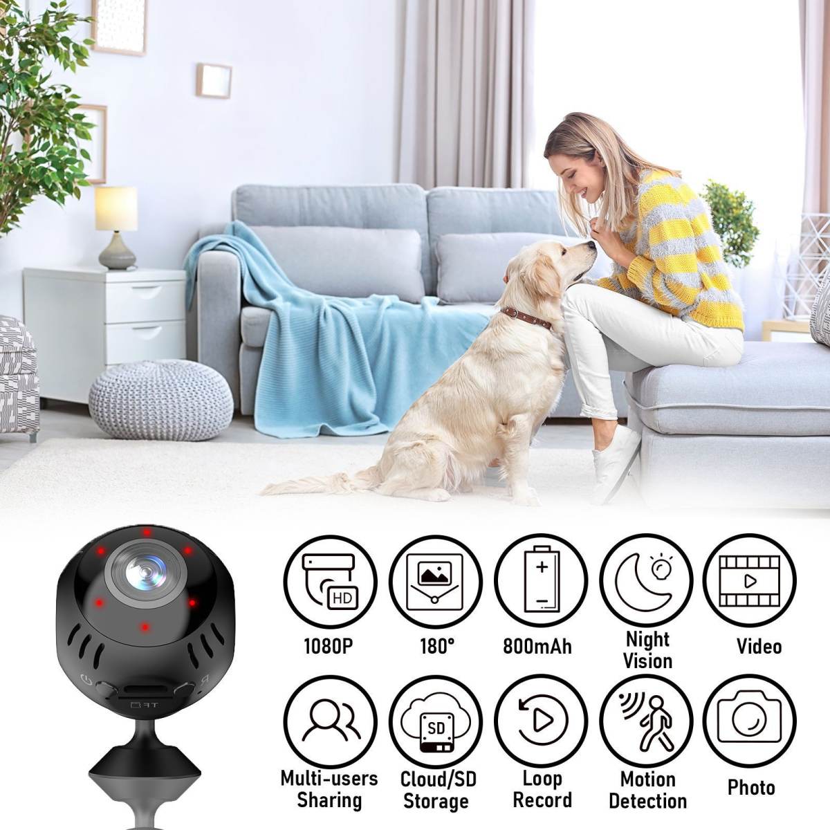 Panoramic HD Quality Wi Fi Remote Smart Real Time Playback Video Surveillance Camera