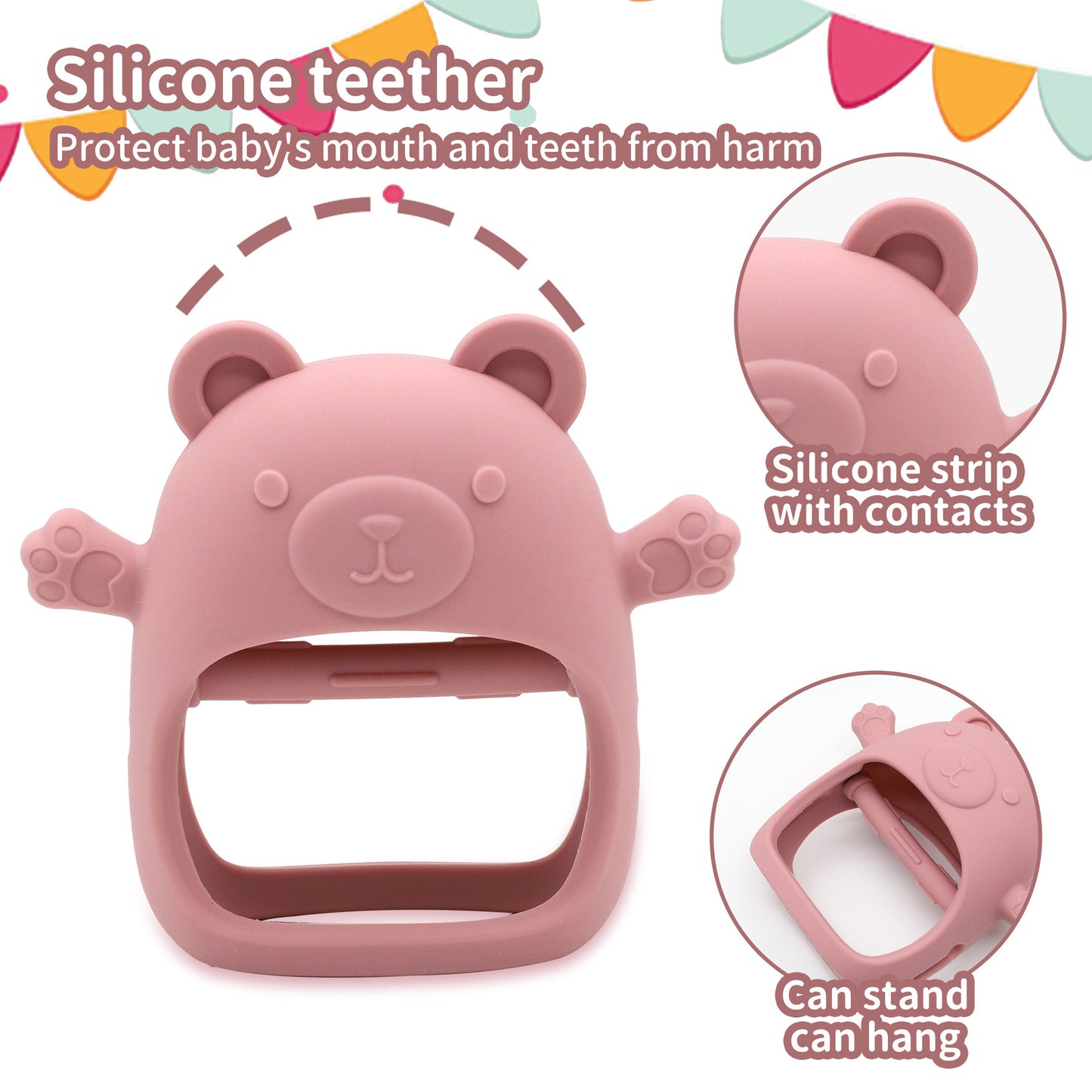 Personalized Food-Grade Silicone Baby Teether Toy