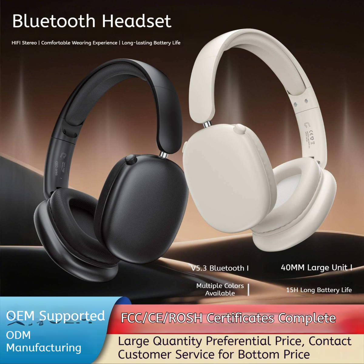 KP-H104 In Stock New Over Ear Bluetooth Headphones High Audio Quality Long Battery Life Wireless Suitable For Sports Gaming Factory Direct Sales