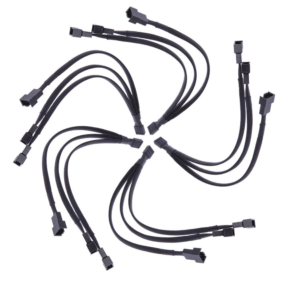 Desktop Computer CPU 4PIN PWM 1 Minute 3 Adapter Cable Snakeskin Network Cable 30CM Cooling Fan Adapter Cable