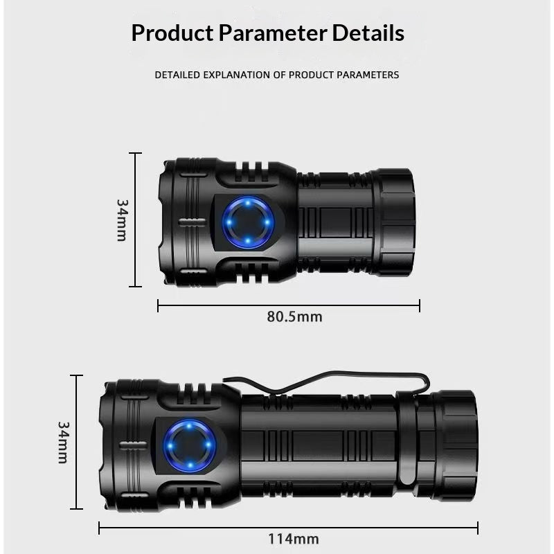 Magnetic Suction Strong Light Flashlight Charging Household Ultra-bright Outdoor