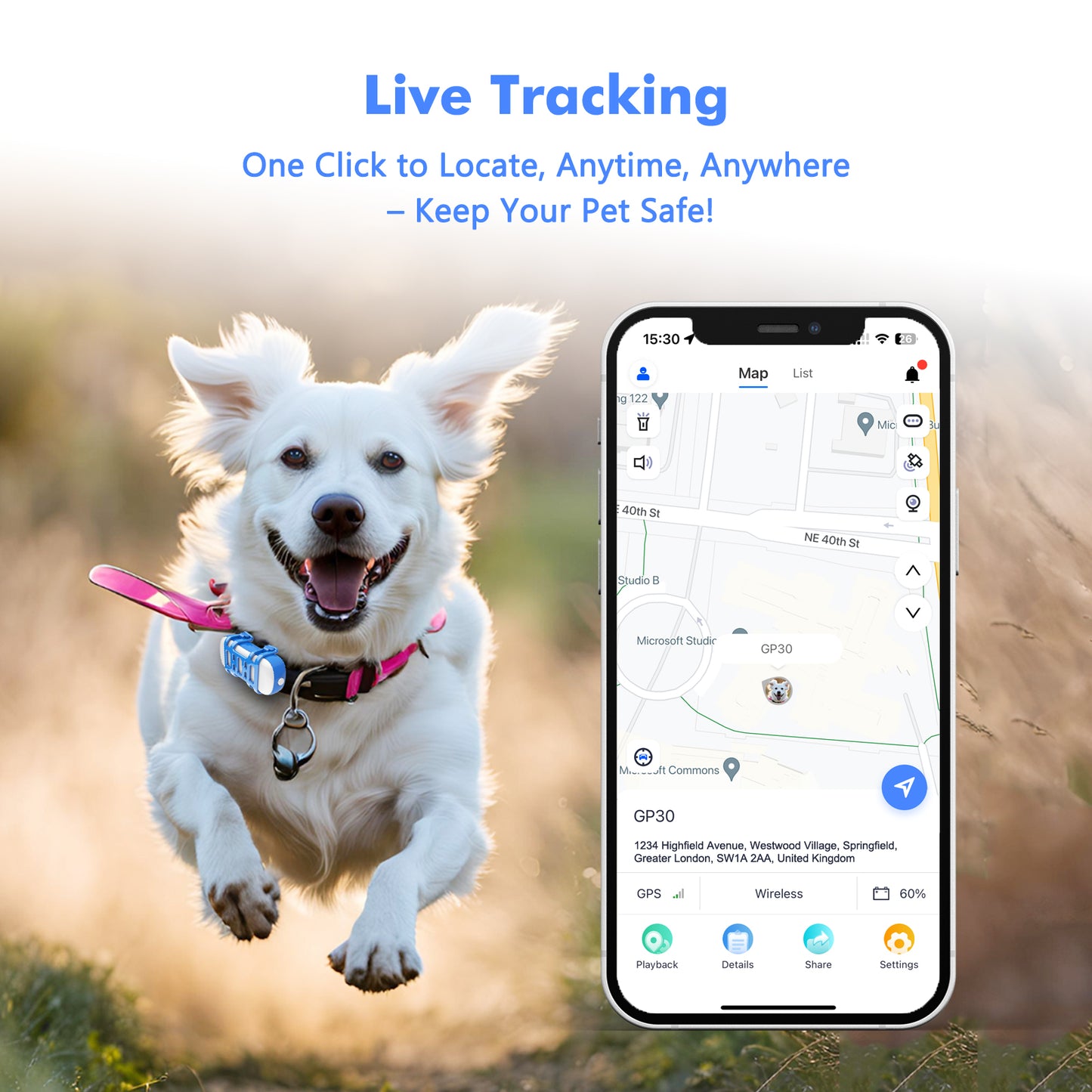 11.5X10.9X4.8 4G Dog Cat GPS Tracker - Waterproof Smart Locator With IOS Android App, Live Tracking & Light Sound Search, Free Trial Included