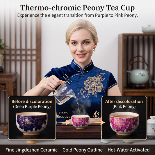 Emperature-sensitive Color-changing Ceramic Tea Cup Gift Box Set, Single Color-changing Tea Cup Gift Box