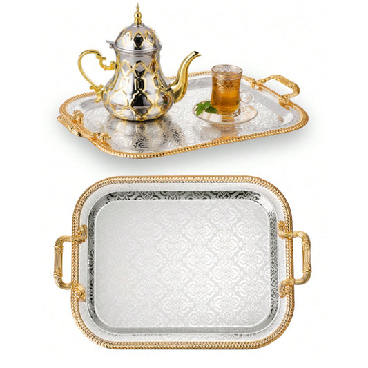Rectangle Serving Tray With Handles For Gift Serving Tray Rectangle Decorative UK--M