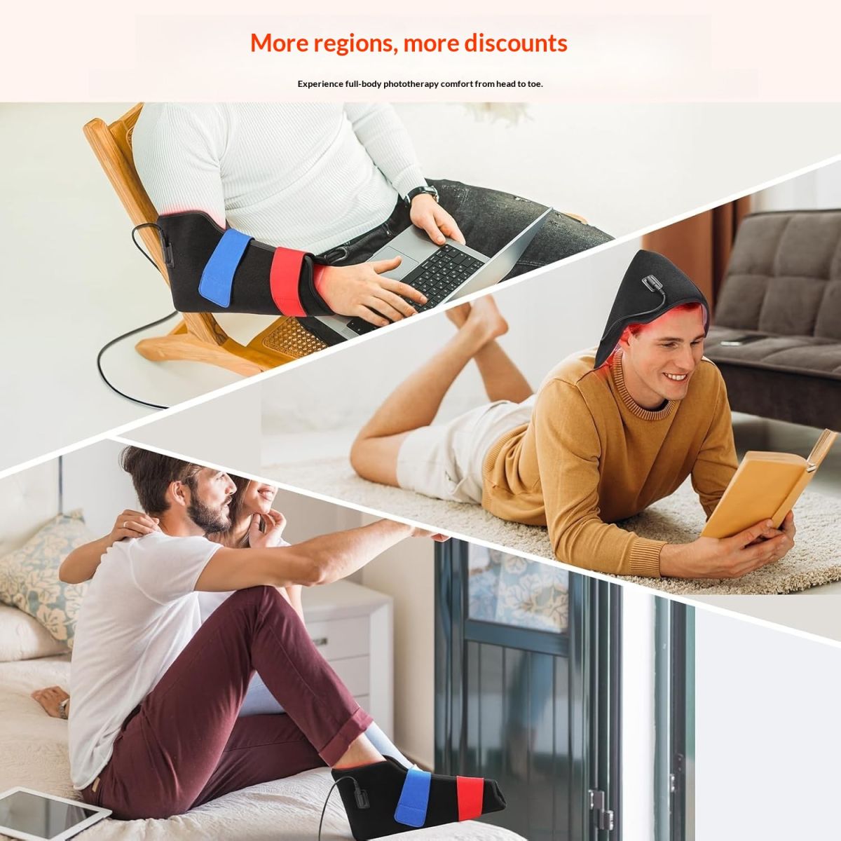 Red Light Therapy Foot Brace With Heating And Massage For Ankle Support
