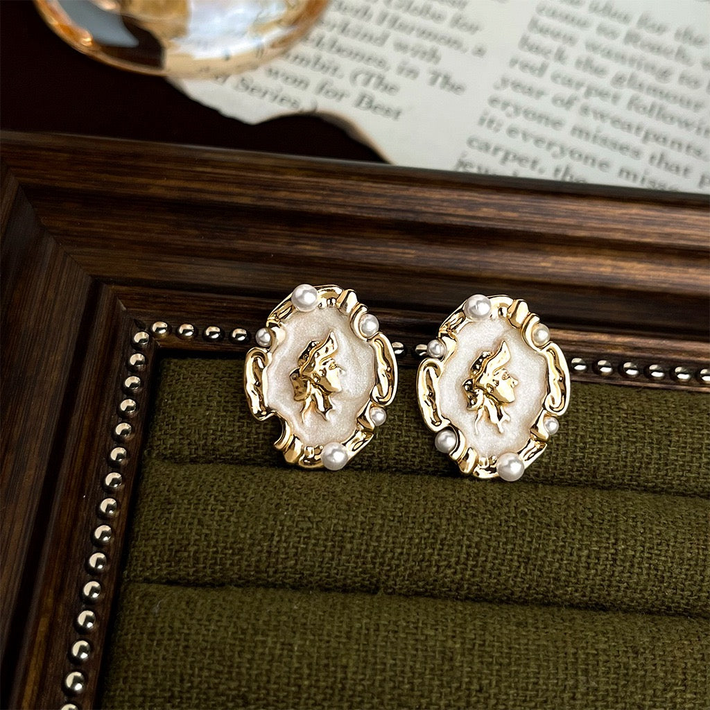 Retro Flower Silver Earrings Women Heavy Industry Zircon Stud Earrings Vintage Premium Jewelry Gift