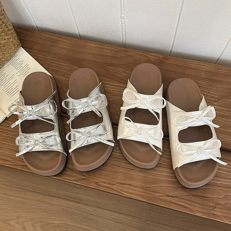Boken Cool Slippers For Women's Summer Outdoor Wear, New French Style Super Popular And Beautiful Fashion Casual Flat Bottom Straight Drag